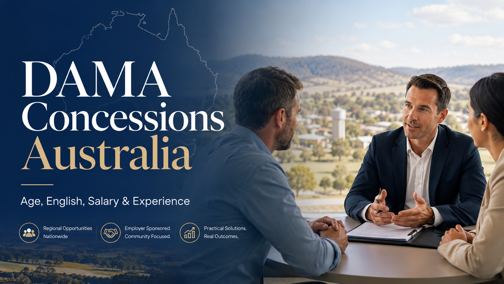 DAMA Concessions Australia for age English salary and work experience